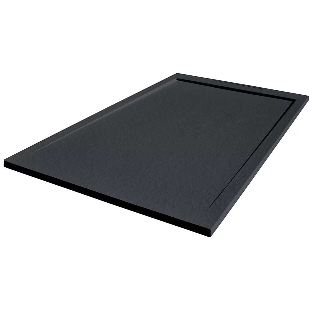 Cutout image of Tissino Giorgio Lux Graphite Slate 900mm Stone Resin Square Shower Tray